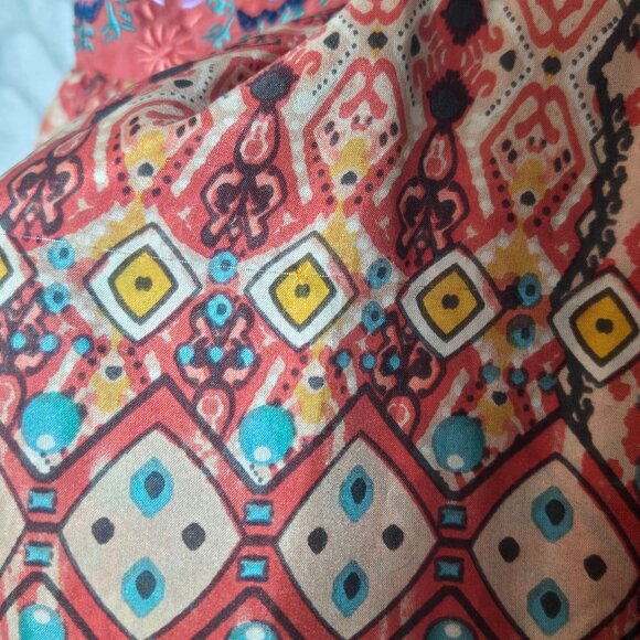 Johnny Was Womens 100% Silk Sleeveless Boho Mini Dress Crochet Back Festival M - Picture 11 of 12